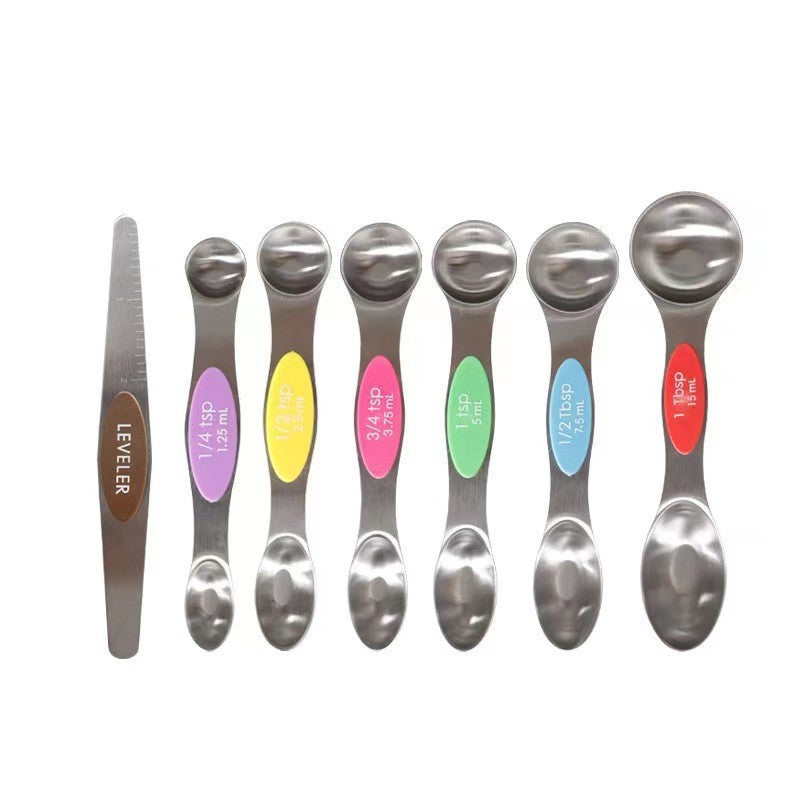 9-piece Set Of Stainless Steel Double Headed Measuring Spoons - A Trust Market