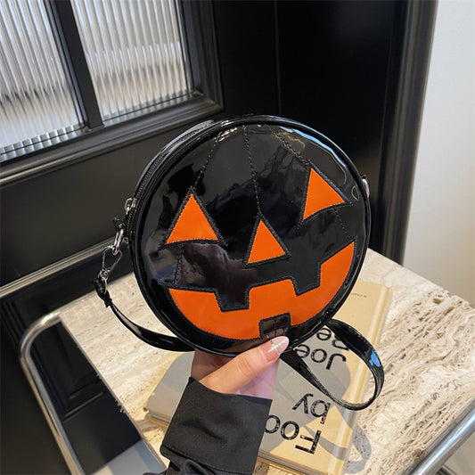 Halloween Pumpkin Small Round Bag - A Trust Market