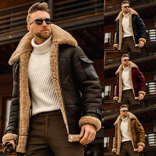 Wonderful Warm Fur Collar Jacket for Mens - A Trust Market