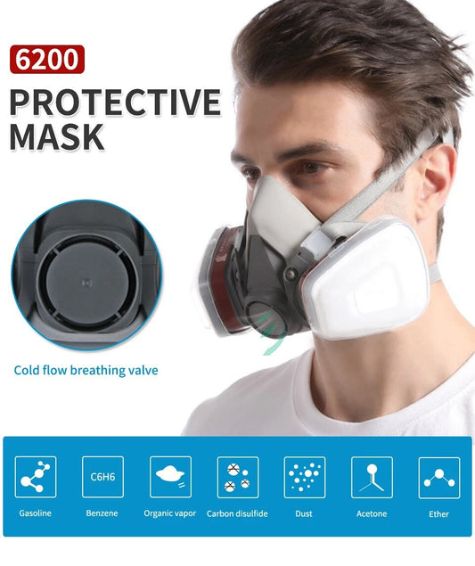 Original Reusable Respirator Half Face Cover Gas Mask With Fog-proof
