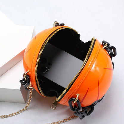 Fantastic Spooky Pumpkin Ball Handbag With Chain