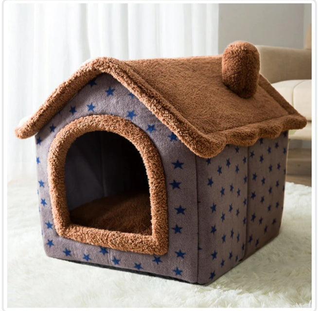 Foldable Dog House Pet Cat Bed Winter Dog Villa Sleep Kennel Removable Nest Warm Enclosed Cave Sofa Pets Supplies - A Trust Market
