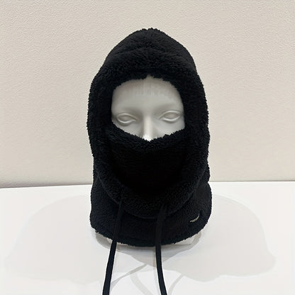 Plush Hooded Mask Hat. Warm & Cozy Face Cover with Drawstring ⛄