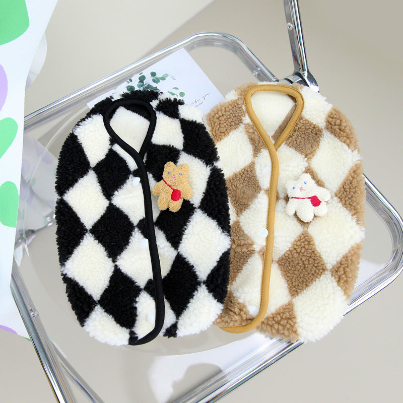 Cute Pet Checkerboard Jacket for Autumn and Winter - A Trust Market