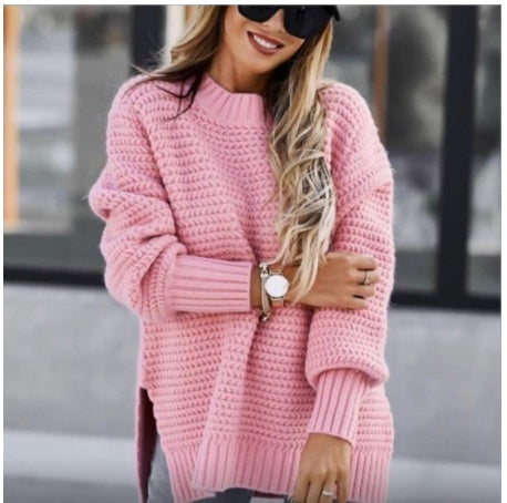 Beautiful Drawstring Side Slit Knit Sweater