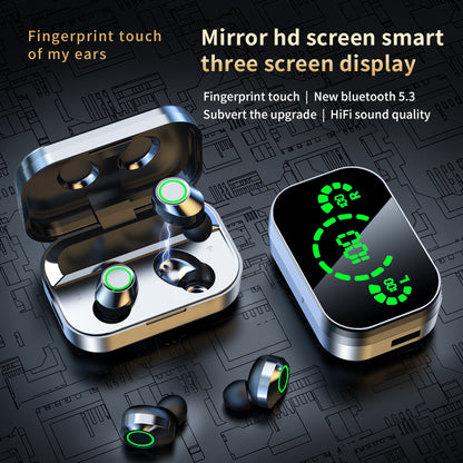 Fantastic Wireless Bluetooth  Earphones With Large Screen Smart Digital Display