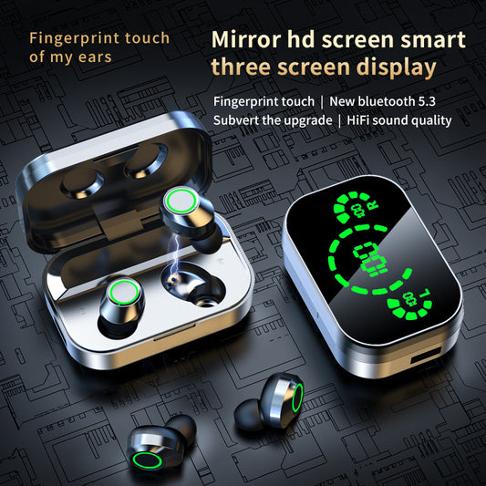 Fantastic Wireless Bluetooth  Earphones With Large Screen Smart Digital Display