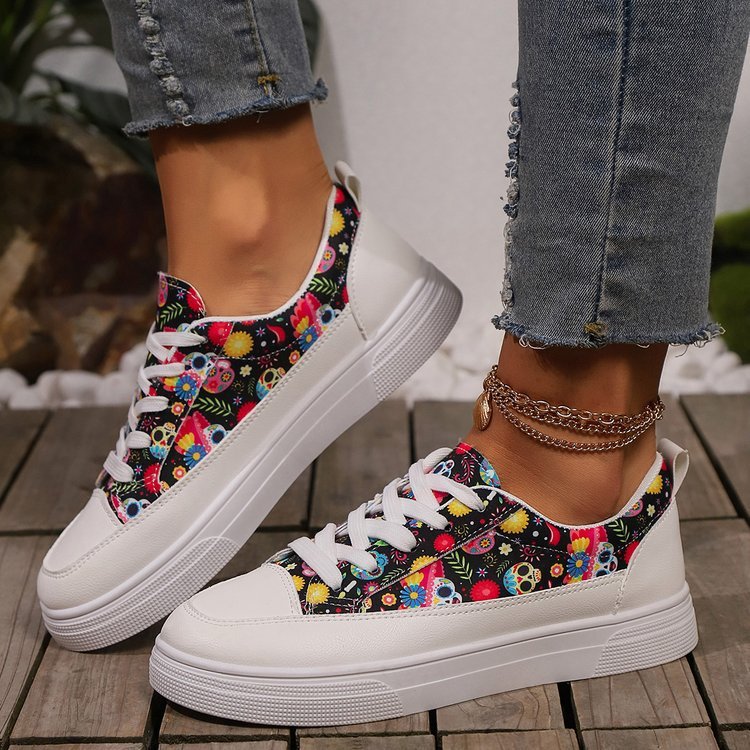 Halloween Skull Canvas Shoes For Women - A Trust Market