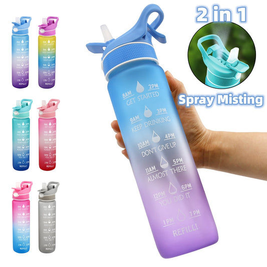 Water Bottle Scrub Bounce Cover Straw Space Cup Sports Water Bottle - A Trust Market