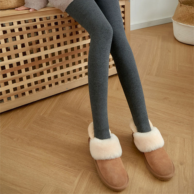 High Waist Stripes Leggings for Winter. Stretch Woman Pants