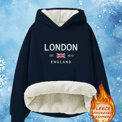 London Warm Hoodie. Sports Sweatshirt for Women.