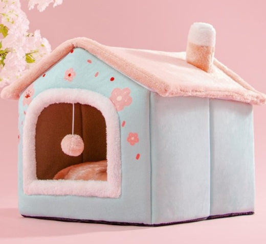 Foldable Dog House Pet Cat Bed Winter Dog Villa Sleep Kennel Removable Nest Warm Enclosed Cave Sofa Pets Supplies - A Trust Market