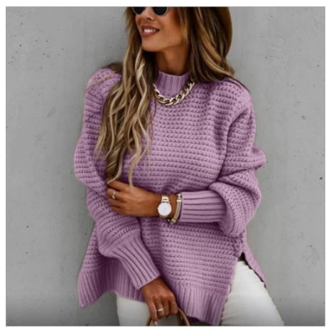 Beautiful Drawstring Side Slit Knit Sweater