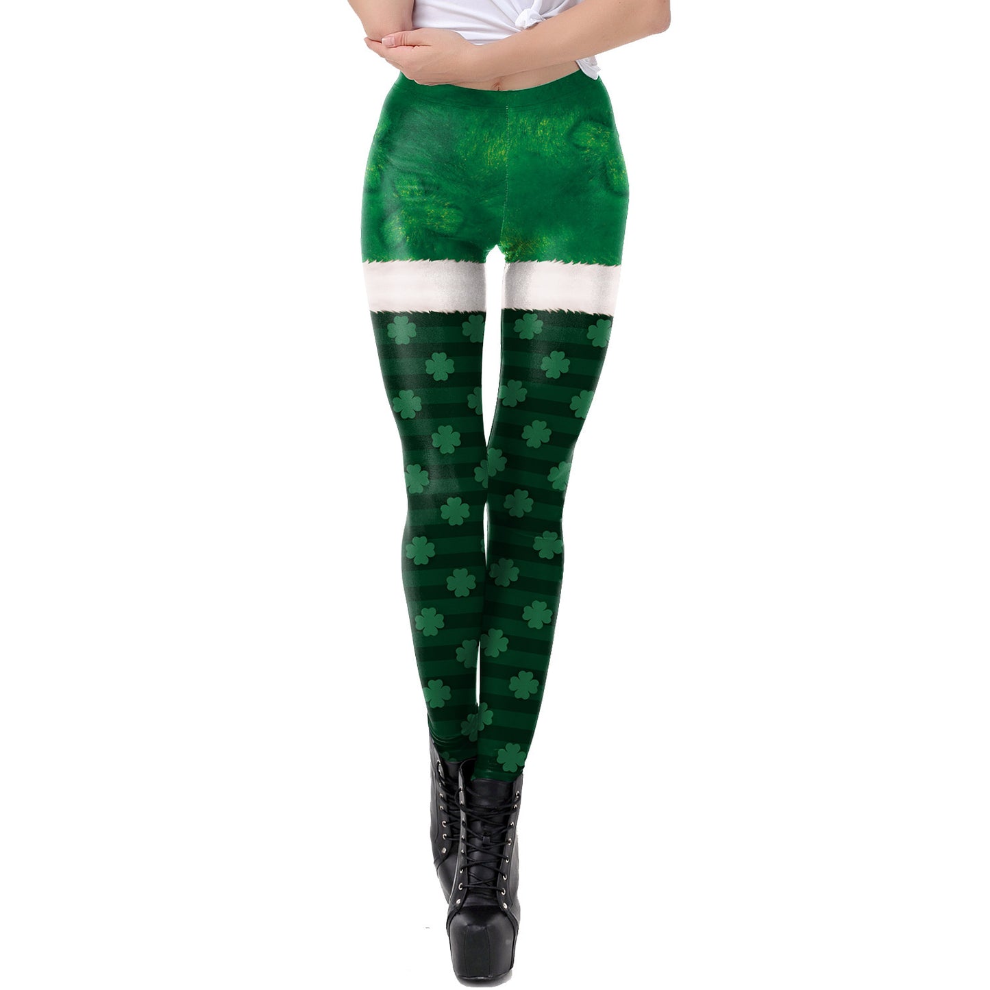 Saint Patrick's Green Digital Printed Leggings