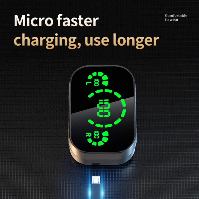 Fantastic Wireless Bluetooth  Earphones With Large Screen Smart Digital Display