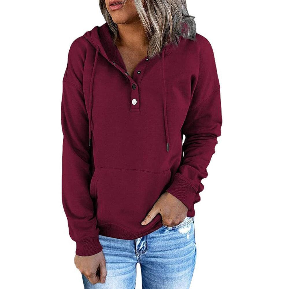 Long-sleeved Hooded Sweatshirt With Pockets. Fashion Casual.