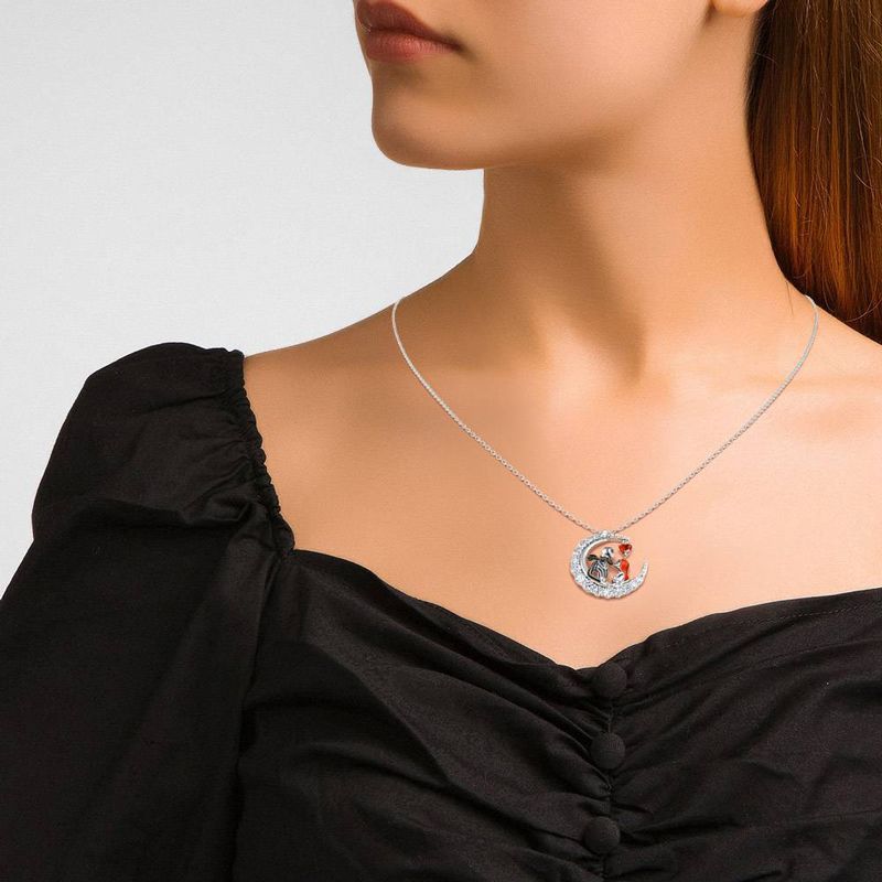 Beautiful Moon-shaped Necklace With Rhinestones - A Trust Market