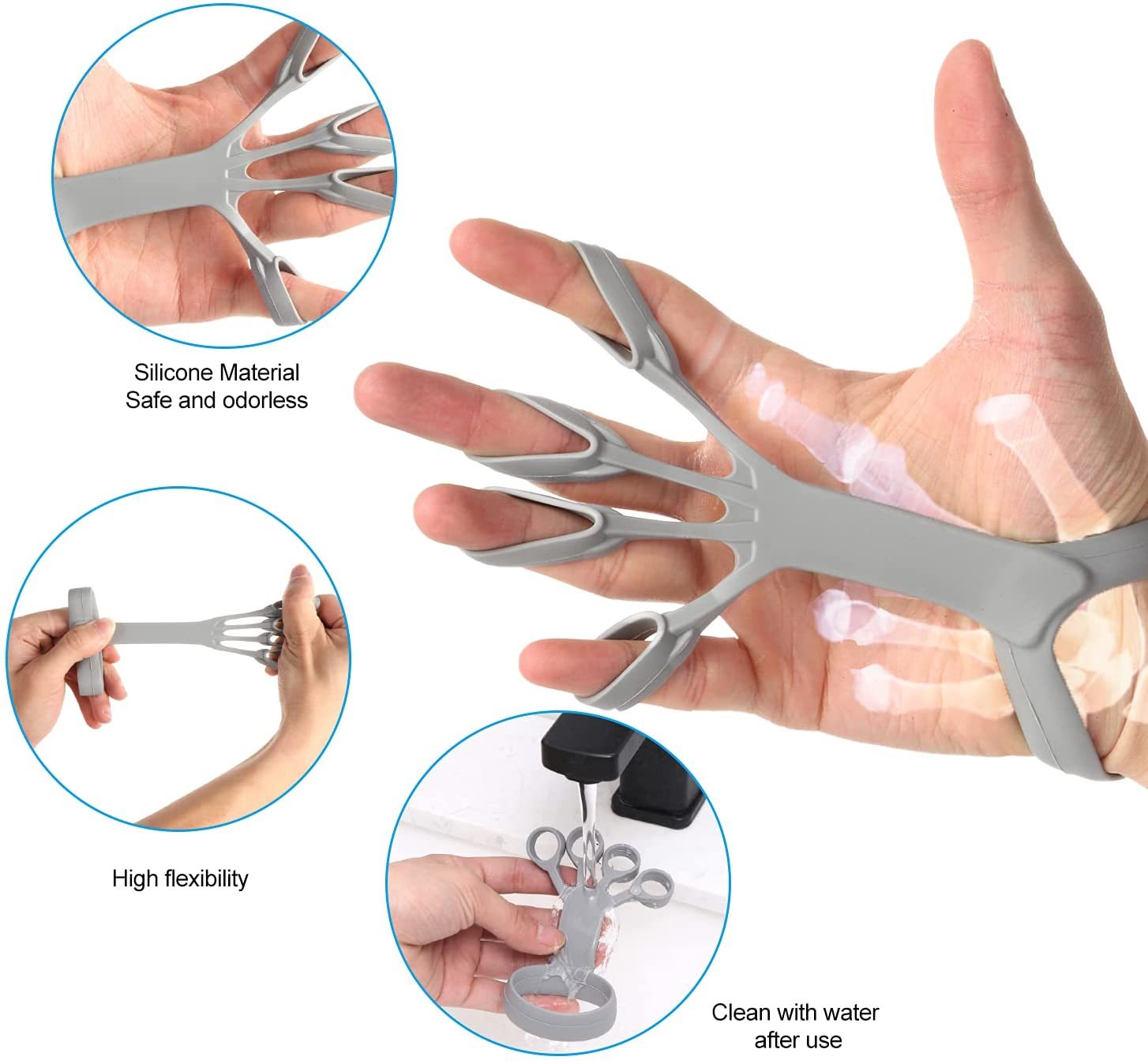 Silicone Grip Device Finger Exercise Stretcher Arthritis Hand Grip Trainer Strengthen Rehabilitation Training To Relieve Pain - A Trust Market