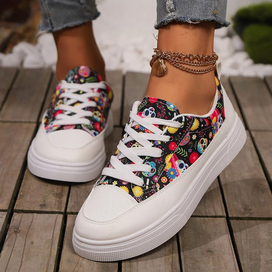 Halloween Skull Canvas Shoes For Women - A Trust Market