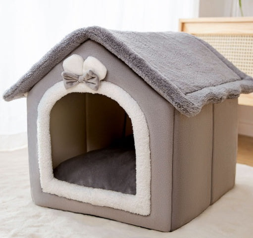 Foldable Dog House Pet Cat Bed Winter Dog Villa Sleep Kennel Removable Nest Warm Enclosed Cave Sofa Pets Supplies - A Trust Market
