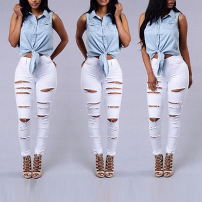 Wonderful High Waist Ripped Jeans
