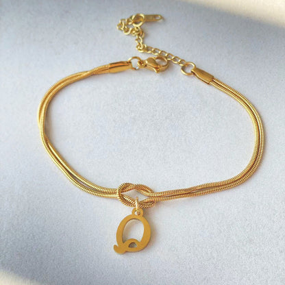 Wonderful A-Z Love Knot Bracelets For Couple