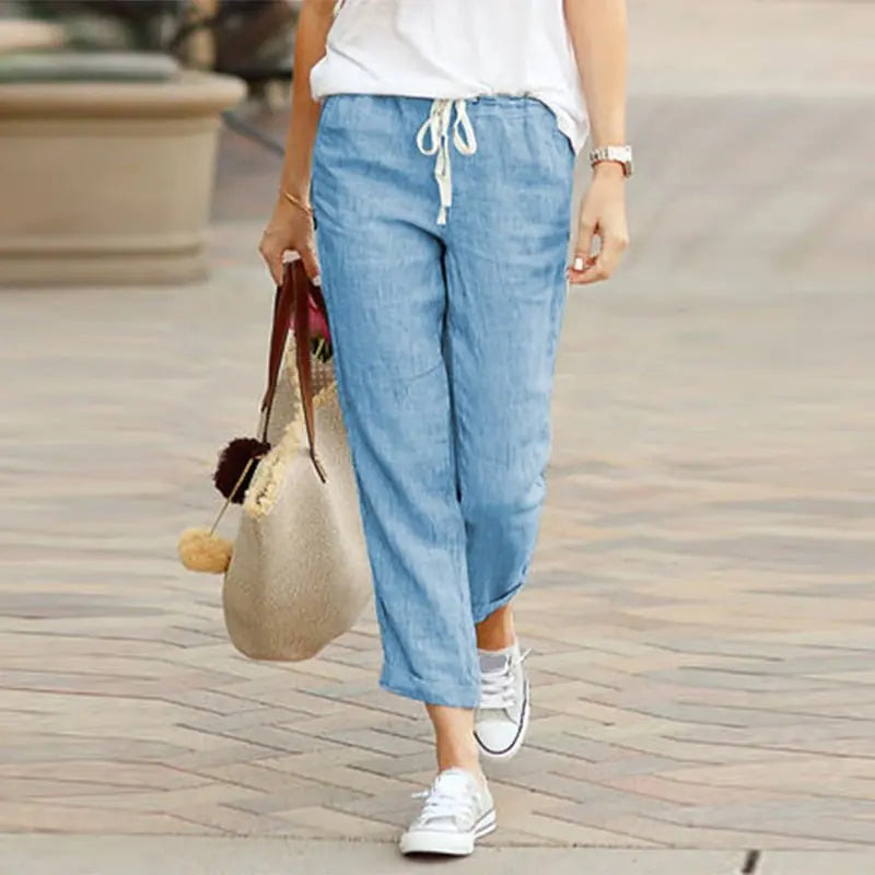 Drawstring Elastic Waist Pants - A Trust Market
